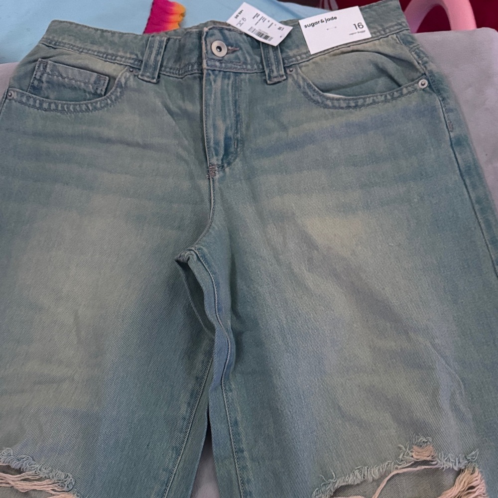 Wrangler Olive Denim Cutoff Shorts